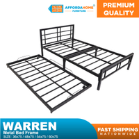 WARREN with PULL OUT METAL BED FRAME DURABLE STEEL DAY BED - Affordahome Furniture