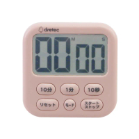 【DRETEC】香香皂_日本大音量大螢幕時鐘計時器-6按鍵-粉色(T-637DPKKO)