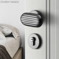 Modern Zinc Alloy Security Door Lock High Quality Mute Bedroom Gate Locks Interior Door Handle Lockset Home Hardware Fitting