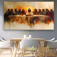 Lukisan kanvas perjamuan kudus terlihat mewah