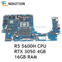 NOKOTION 5B21C82057 for Lenovo IdeaPad 5 Pro 16ACH6 Laptop Motherboard RTX3050 4G GPU +16G RAM+R5 5600H CPU
