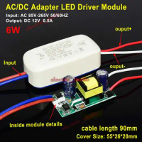 AC-DC Converter AC 110V 120V 220V 230V to DC 12V 0.5A 6W LED Driver Power Supply Adapter Transformer For Control Lighting