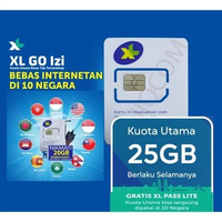 Kartu Perdana Internet XL Go 4G Gratis Kuota 25GB XL Pass Lite 1TH 10 Negara Modem MV003 E5573 E5576