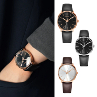 Calvin Klein 凱文克萊 CK 經典氣質簡約款 皮革錶帶 男/女錶 手錶 情人節(全四款)