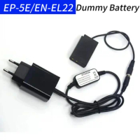 PD Charger+USB-C to DC Cable+EN-EL22 Dummy Battery EP-5E DC Couplerfor Nikon 1 J4 S2 1J4 1S2 Camera