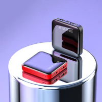 Portable Mini Power Bank External Charging Battery Mirror Screen Powerbank Type C for Xiaomi 14 iPhone 15 Mobile Phones 20000mAh