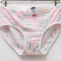 Jiashini CD Wanita Remaja Bahan Tebal Lembut Elastis Motif Lucu Manis Words White XL
