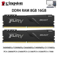 Kingston BEAST Memoria DDR4 Desktop RAM 32GB 16GB 8GB 3600 3200 2666 2400 MHz Memory 288Pin DDR4 DIMM 1.2V PC4-21300 25600 28800