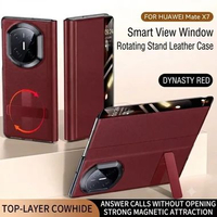 Luxury Smart View Rotating Kickstand Flip Cover For Huawei Mate X7β Premium PU Leather Protective Ca