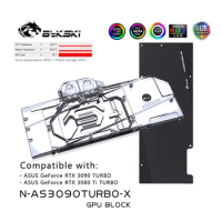 Bykski GPU block For ASUS GeForce RTX3090/3080TI TURBO , Video Card Water Cooling / Full Cover Radia