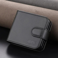 Flip Phone Case For Samsung Galaxy Z Flip 5 4 3 Flip5 Flip4 Flip3 5G Card Slot Holder Kickstand Wallet Shockproof Leather Cover