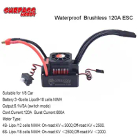 SURPASS HOBBY KK Waterproof Series 120A ESC Brushless Electronic Speed Controller for 1/10 RC Car 3674 3670 4068 4076 Motor