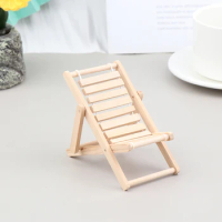 1:12 Dollhouse Miniature Chair Foldable Lounge Chair Beach Deck Chairs Model Furniture Decor Toy Doll House Accessories