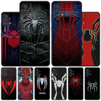 Casing Black Marvel Spiderman Logo Case for Samsung Galaxy A12 A51 4G A72 A11 A22 A21s A13 A52 5G A71 A32 A23 A31 A42 A41 A53