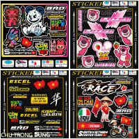 clearance Tem dán Logo Sticker Gấu Dâu, Còn Cái Nịt, Gấu Quỷ dán xe máy xe điện nón bảo hiểm và vị t