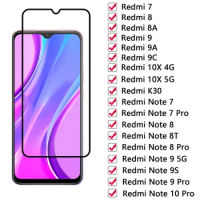 9D Full Tempered Glass on the Redmi 7 8 8A 9 9A 9C 10X K30 4G 5G For Xiaomi Redmi Note 7 8 8T 9 10 Pro Safety Protective Glass