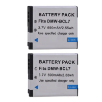 PowerTrust 2Pcs DMW-BCL7 690mAh BCL7 BCL7E Camera Battery for Panasonic Lumix DMC-F5, DMC-FH10, DMC-FS50, DMC-SZ10, DMC-SZ9, SZ8