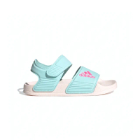 【adidas 愛迪達】Adilette Samdal 女鞋 大童 童鞋 藍白色 休閒 魔鬼氈 運動 涼鞋 ID3379