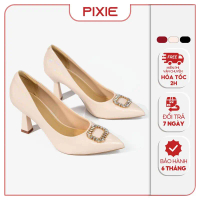Giày Cao Gót Nữ 8cm Kiểu Phối Khóa Pixie H271