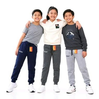 Celana Jogger Panjang Anak Remaja Kaos Babby Terry Celana Training Polos - SMP 13-14Y Hitam