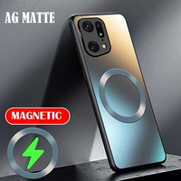 Luxury AG Matte Silicone Hard Case For Oppo Reno 5 6 8 Find X3 Lite X5 X6 Pro Frosted Phone Magnetic Wireless Charging Case