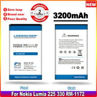 LOSONCOER 3200mAh BL-4UL Battery For Nokia Asha 225 Lumia 225 RM-1011 RM-1126 High Quality Accumulator Battery