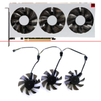 NEW 3pcs DIY Cooling Fan FD8015H12S FD7010H12S 4PIN AMD Radeon VII GPU FAN For XFX MSI ASUS Gigabyte Radeon VII Video Card Fans
