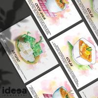 Postcard/ Kartu Pos Makanan Indonesia Seri 1 Kertas