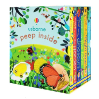 6 Books Box Set Usborne Peep Inside Collection English Book Child Kids Education Picture Knowledge 3D Cardboard Book Age 3-6