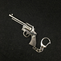 8cm 西部牛仔左輪短槍模型合金鑰匙扣掛件掛飾包包汽車鑰匙扣配飾 全館免運