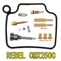 HONDA REBEL CMX250C Carburetor Repair Kit REBEL250 CMX250 Motorcycle Carb Float Diaphragm Parts