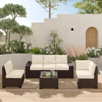 GAOMON Patio Furniture Sets, Large, Beige