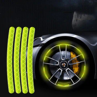 20PCS Universal Car Wheel Hub Reflective Warning Sticker Tire Rim Reflective Strips For Auto Night Driving
