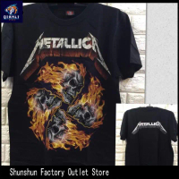 Pengiriman Cepat-Kemeja Hitam Metallica Band Rock Morena Paling Pudar Kuqlrglpwsg