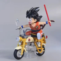 Dragon Ball Anime Goku Figure Son Gohan Goku Action Figure Dbz Father And Son Motorcycle 15cm Pvc Collection Model Toys Presents