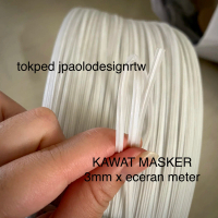 Kawat masker hidung 2,7 - 3 mm putih / single nose wire ECER - per M
