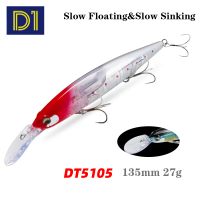Mồi câu D1 Flash Flake Minnow 135 mm/27 g, mồi giả kiểu wobbler ném xa với hệ thống trượt cân, dành 