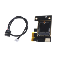 M.2 Wifi Card Adapter PCIE PCI-E 1X to M2 NGFF Wireless Card w Bluetooth-compatible Cable for AX200