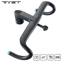 Ryet AERO-1 Carbon Road Handlebar 28.6mm/31.8mm OD2 Integrated Bike Bar Road Bicycle Bar OD2 Stem Spacer Cycling Accessories