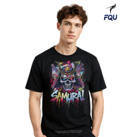 FQU Samurai Jepang Bushido Armor Mask Katana Pedang Prajurit T-shirt Elastic Fit Made in USA Hadiah 