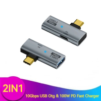 2IN1 USB Type C Adapter PD To USB OTG Data Transfer 100W Fast Charging Converter for Phone Tablet Macbook Xiaomi Samsung