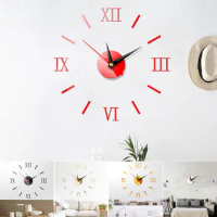 Wall Clocks 3D Mirror Acrylic Sticker Modern DIY Large Number Home Office Decor Art Europe Decal Quartz Wall Clock