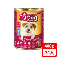 IQ Dog 聰明狗罐頭-牛肉+米口味 400g (24罐組/1箱)