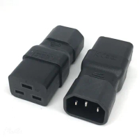 Standart IEC320 C14 male to C19 female UPS PDU APC Server power Extension adaptor plug convert socket Black Copper NEW