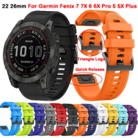 Quick Release Silicone Band Bracelet For Garmin Fenix 7 7X 6 6X Pro 5 5X Plus Epix Enduro 2 22 26mm Smart Watch Strap Watchband