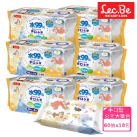 日本LEC 迪士尼口手專用純水99%濕紙巾箱購公主大集合60抽X18包入