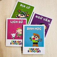 [LẺ] GIẤY BAO TẬP SHIN CẬU BÉ BÚT CHÌ - GIẤY BAO VỞ THEO MÔN HỌC - STUDY FUN nhãnvở vôtri muichiro đ