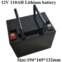 Waterproof 12v 110ah Lithium Ion Bateria 110ah Li Ion 18650 BMS Rechargeable for Solar Energy Storage Caravan UPS + 10A Charger