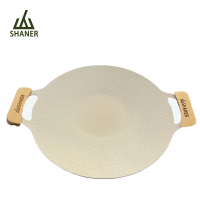 【SHANER】山點儀式感圓周烤盤-白色34cmcm(一盤多用/露營野炊/居家下廚/圍爐聚餐)