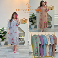 Delivia - Midi Dress Fairy Crincle Bordir 1818-239